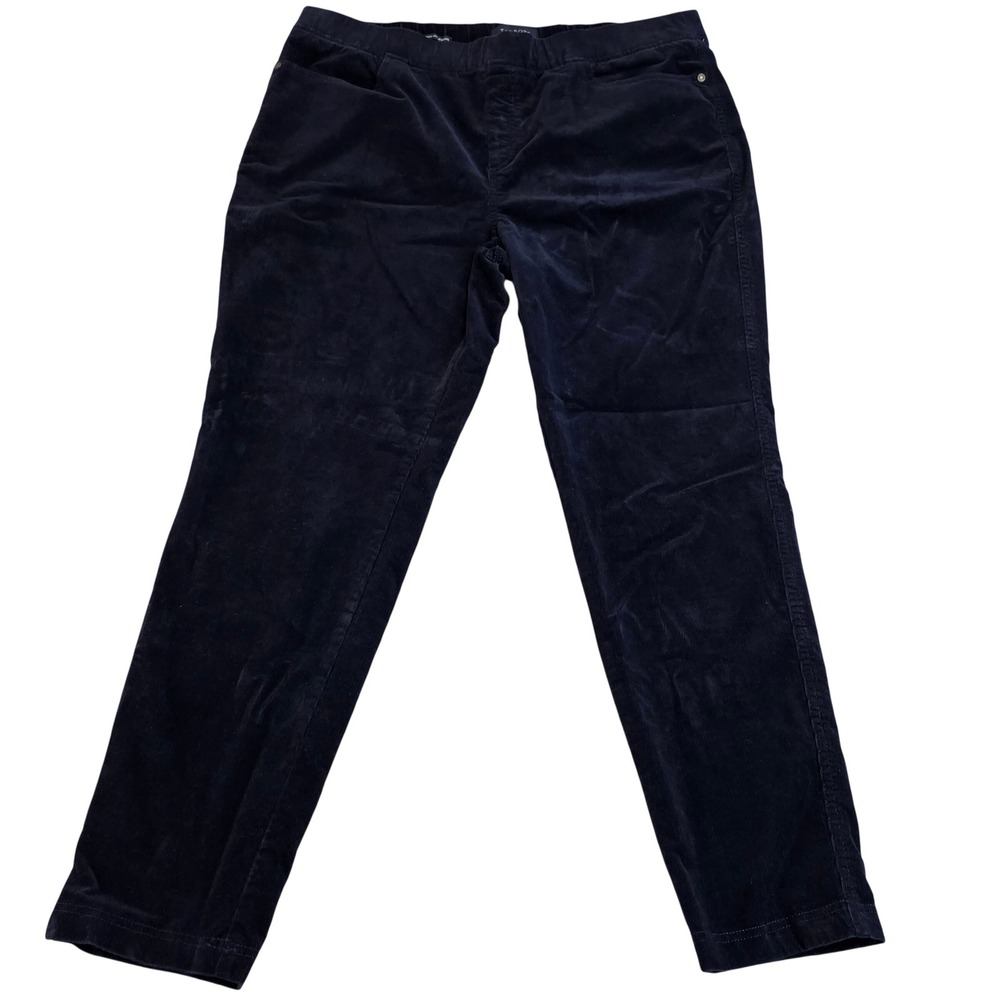 Talbots Corduroy Pull-On Jegging Women 16 Navy Blue Slim Stretch Ankle Pants